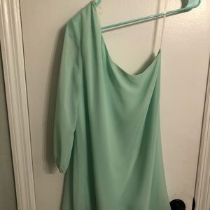 Mint one shoulder dress!